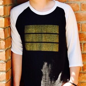 Ennelle  Black and White Raglan Shirt